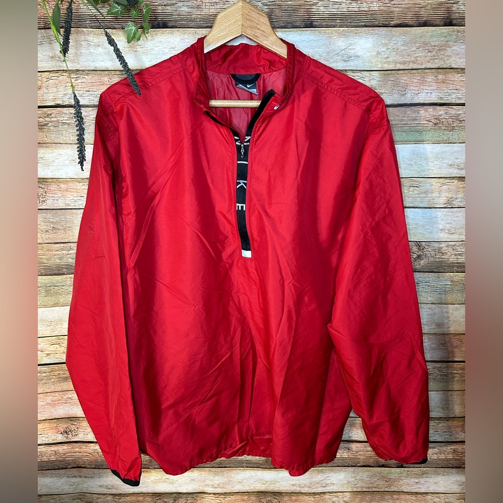 Men’s Pullover Shirt Red Nike Dri-Fit Running Long Sleeve